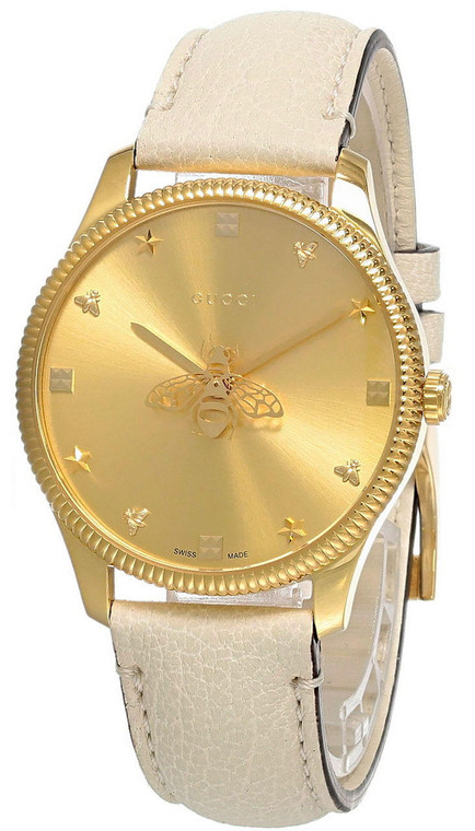 Gucci watches GUCCI G-Timeless 36MM Quartz Gold Dial Leather Womens Watch YA1264180