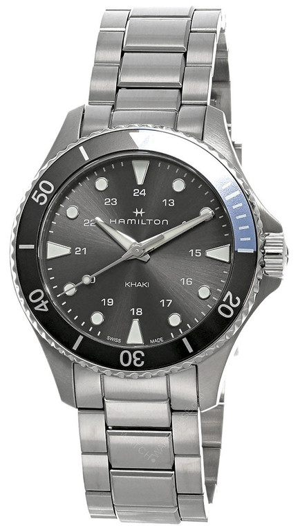 Hamilton watches HAMILTON Khaki Navy Scuba 37MM QTZ SS Gray Dial Mens Watch H82211181