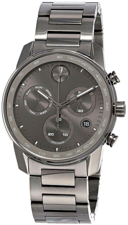 Movado watches MOVADO BOLD Verso 44MM CHRONO SS Gunmetal Ion-Plated Mens Watch 3600743