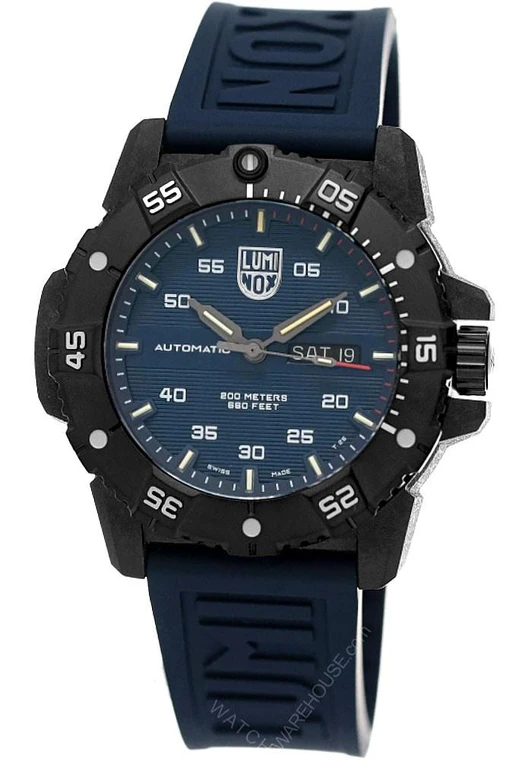 Luminox watches LUMINOX Master Carbon Seal Automatic 45MM Blue Rubber Men's Watch XS.3863 