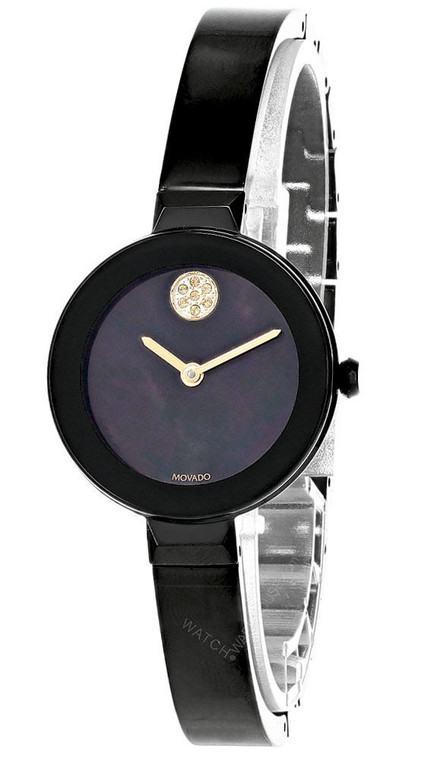 Movado watches MOVADO Bold 28MM SS Black MOP Dial Bangle Womens Watch 3600775