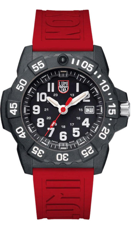 Luminox watches LUMINOX Volition Navy Seal 45MM Special Edition Red Strap Mens Watch XS.3501V