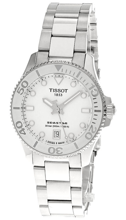 Tissot watches TISSOT Seastar 1000 36MM SS White Dial Unisex Watch T1202101101100