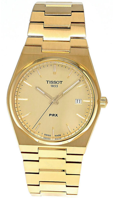 Tissot watches TISSOT PRX 39.5MM Quartz S-Steel Gold Dial Men's Watch T1374103302100 