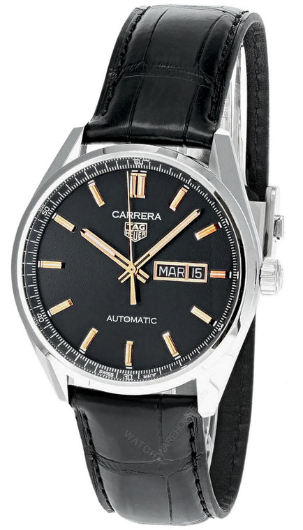 TAG HEUER Carrera Calibre 5 AUTO Day Date 41MM LTHR Men's Watch WBN2013.FC6503