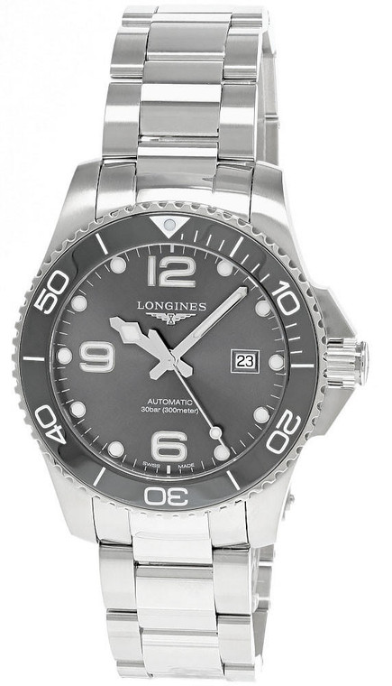 LONGINES Hydroconquest Automatic 43MM Gray Sunray Dial Men's Watch L3.782.4.76.6