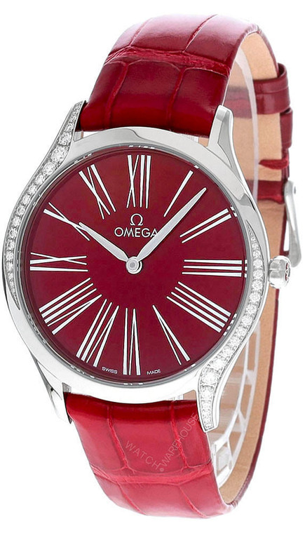 Omega watches OMEGA De Ville Tresor Diamond 36MM Red Dial Women's Watch 428.18.36.60.11.002