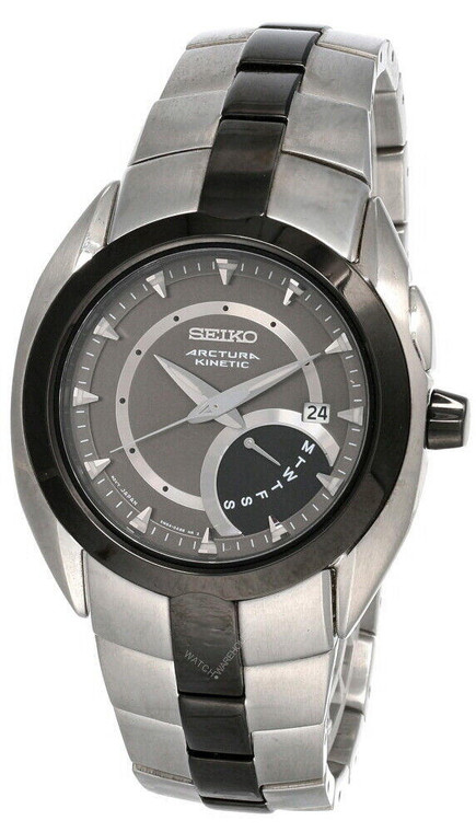 Seiko watches Seiko Arctura Kinetic Black Dial SS Bracelet Men's Watch SRN017