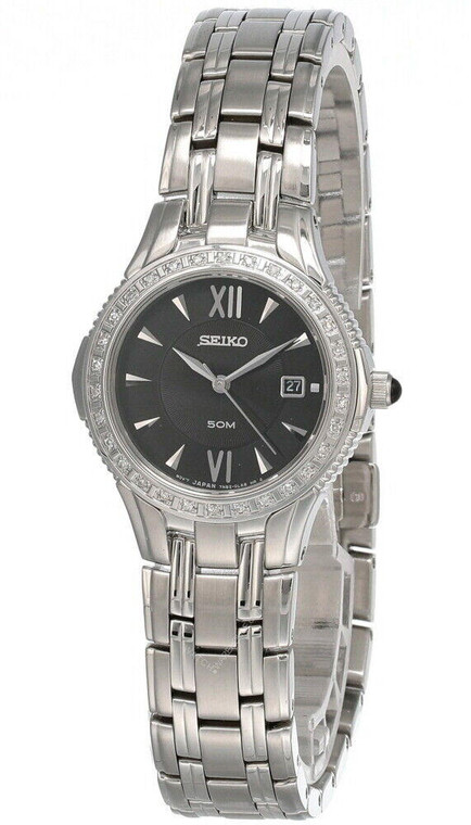 Seiko watches Seiko Le Grand Sport 27MM Black Dial S-Steel Bracelet Women's Watch SXDA83 