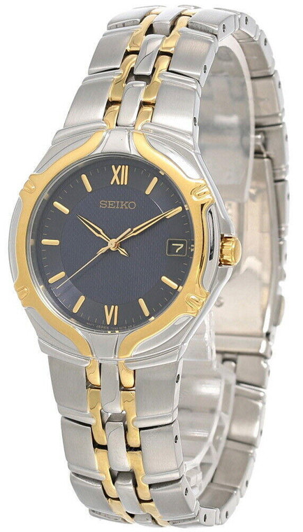 Seiko watches New Seiko Blue Dial 37MM Two-tone Stainless Steel Men's Watch SGE514