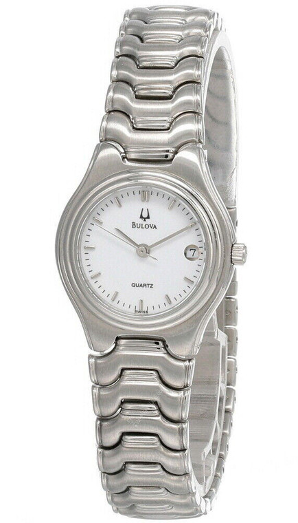 Bulova watches New Bulova Quartz White Dial SS Women's Watch 70161