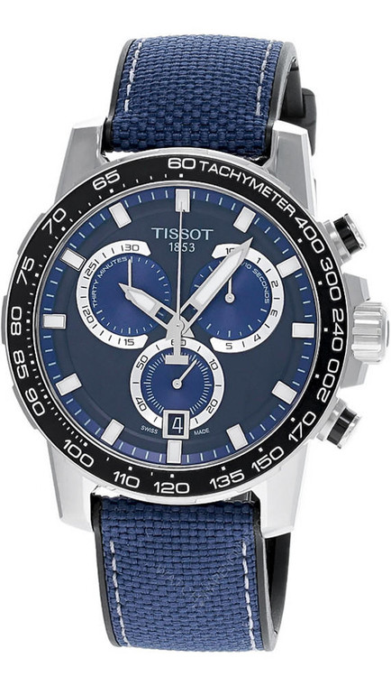 Tissot watches TISSOT Supersport CHRONO 45.5MM Blue Textile Men's Watch T1256171705103 