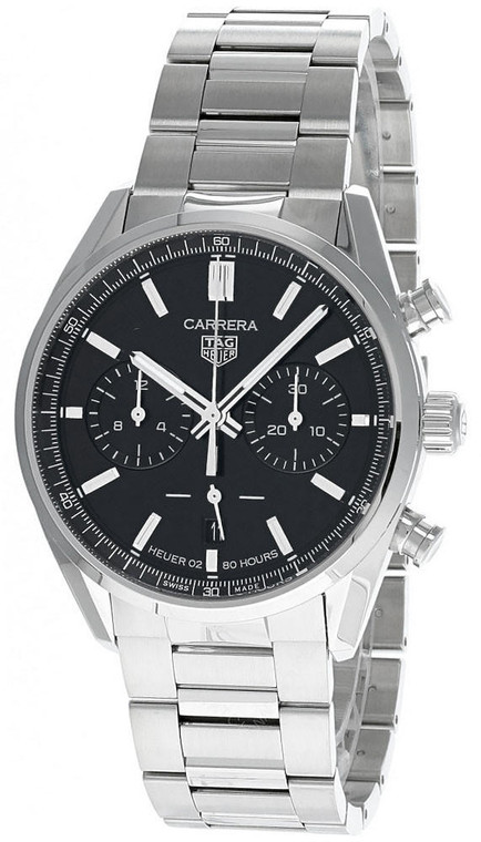 TAG Heuer Watches‎ TAG HEUER Carrera AUTO 42MM CHRONO SS Black Dial Men's Watch CBN2010.BA0642