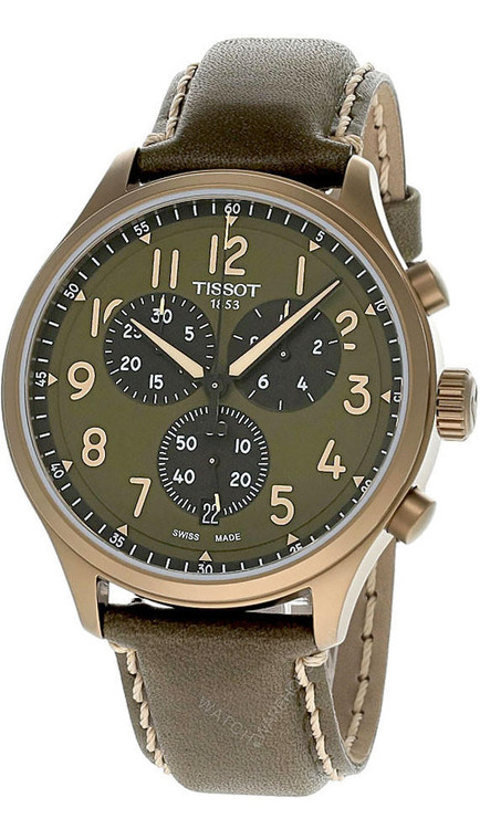 Tissot watches TISSOT CHRONO XL 45MM Khaki Dial Leather Men's Watch T116.617.36.092.00
