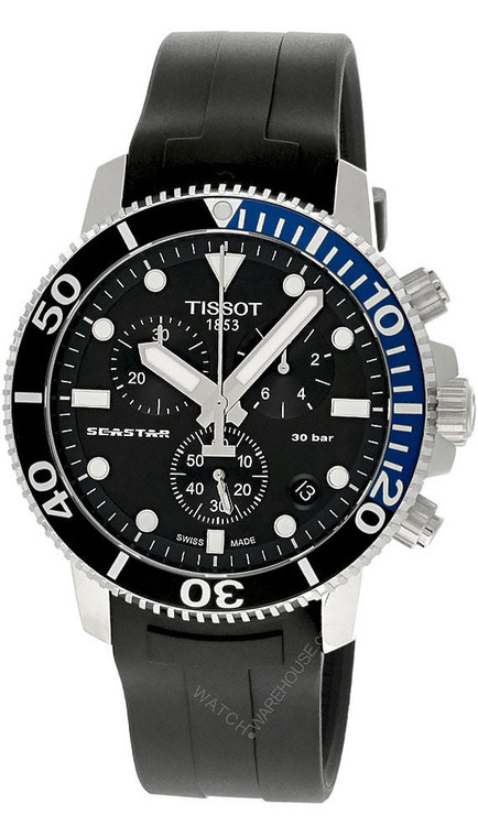 Tissot watches TISSOT Seastar 1000 CHRONO 45.5MM Black Rubber Men's Watch T120.417.17.051.02 