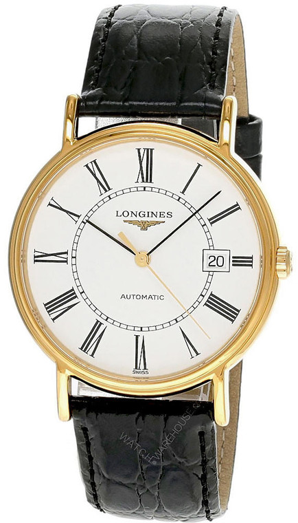 Longines watches LONGINES Presence 38.5MM White Dial Leather Men's Watch L4.921.2.11.2 