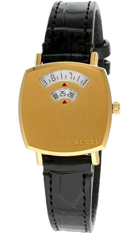 Gucci watches GUCCI Grip 27MM Quartz Black Leather Women's Watch YA157506