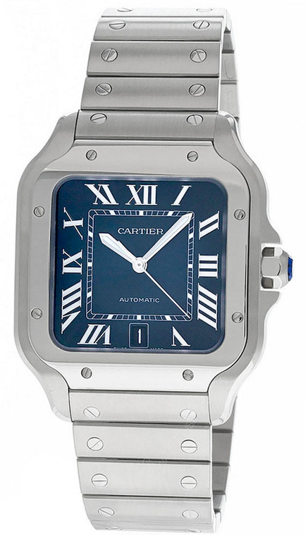 Cartier watches CARTIER Santos De Cartier Large AUTO 39.8MM SS Blue Dial Men's Watch WSSA0030