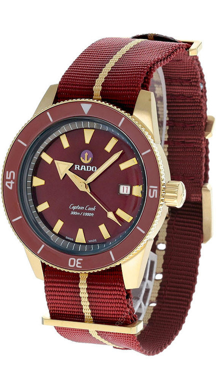 Rado watches RADO Captain Cook AUTO 42MM Bronze Red Dial Men's Watch R32504407