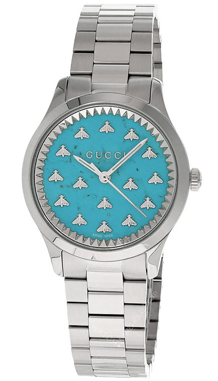 Gucci watches GUCCI G-Timeless 32MM QTZ SS Turquoise Stone Dial Unisex Watch YA1265044 