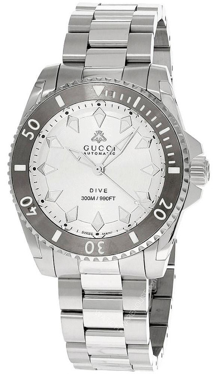 Gucci watches GUCCI Dive 40MM Automatic S-Steel Silver Dial Men's Watch YA136354 