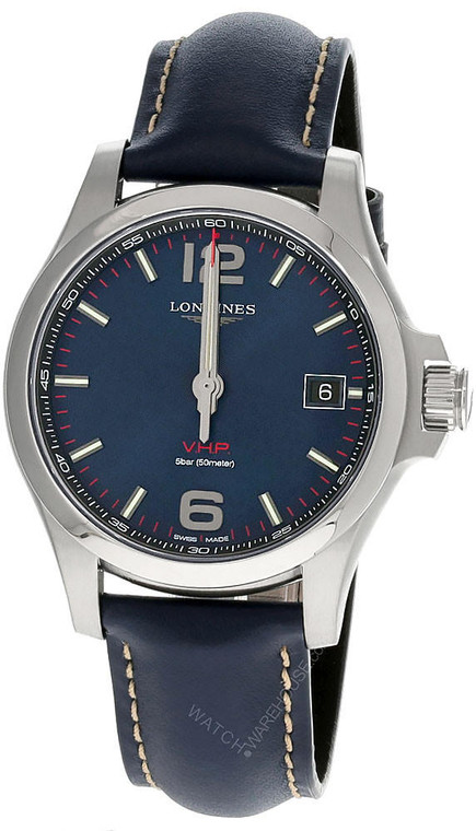 Longines watches LONGINES Conquest V.H.P 41MM Blue Leather Men's Watch L3.716.4.96.0  