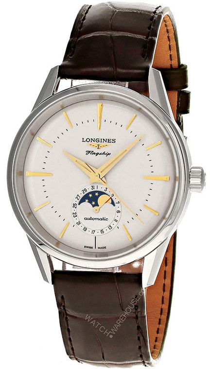 Longines watches LONGINES Flagship Heritage Moonphase 38.5MM Silver Dial Men's Watch L4.815.4.78.2  