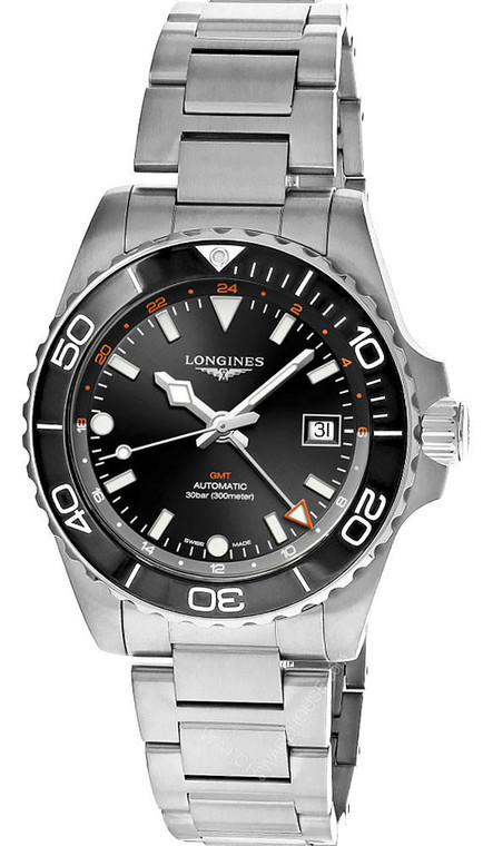 Longines watches LONGINES HydroConquest GMT 41MM AUTO SS Black Dial Men's Watch L3.790.4.56.6  