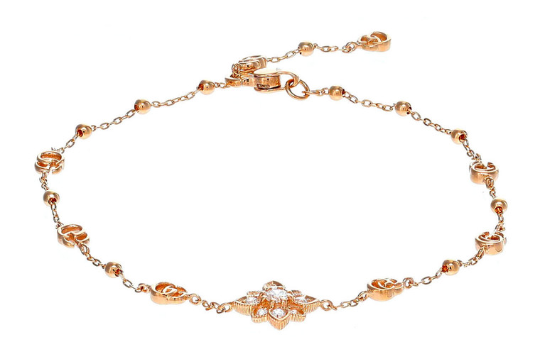 Gucci Jewelry GUCCI Flora 18K Rose Gold 0.17ct Diamond Bracelet YBA7023890010017 