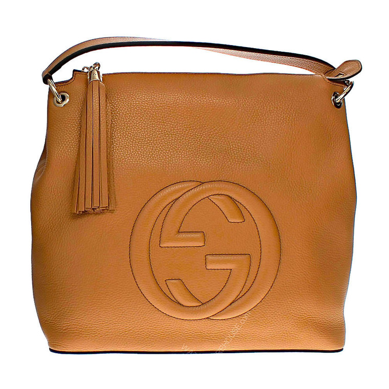 Gucci Accessories GUCCI GG Soho Beige Leather Hobo Bag 536194 A7M0G 2754 