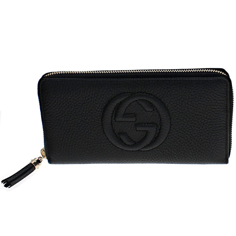 Gucci Accessories GUCCI Soho Zip Black Leather Women's Wallet 598187 A7M0G 1000 