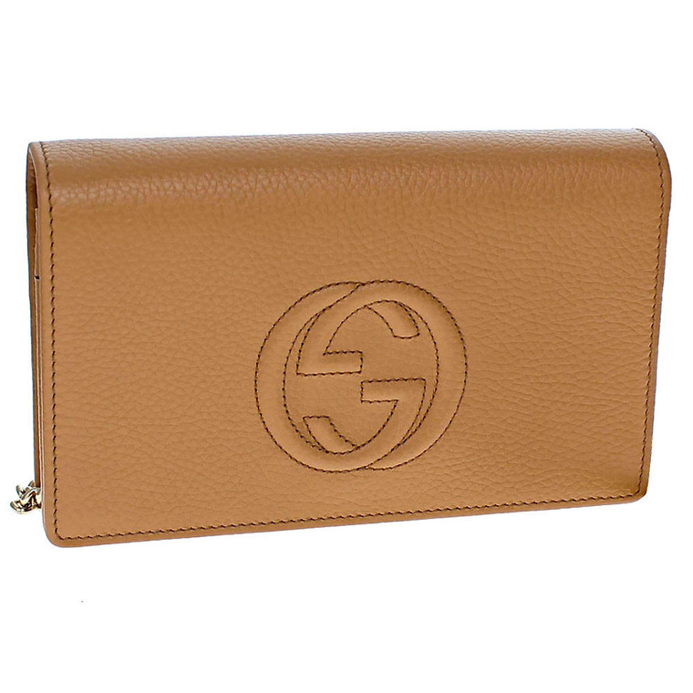 Gucci Accessories GUCCI Wallet On Chain Beige Leather Crossbody Bag 598211 A7M0G 2754 