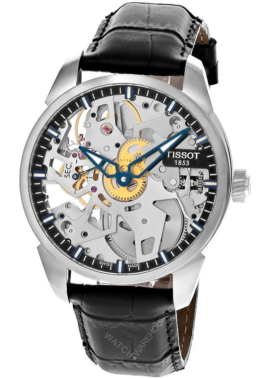TISSOT T-Complication Squelette 43MM Mechanical Skeleton Dial Men's Watch T070.405.16.411.00