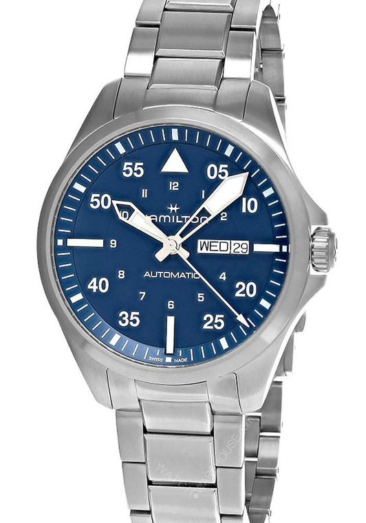 Hamilton watches HAMILTON Khaki Aviation Pilot Day Date AUTO 42MM Blue Dial Men's Watch H64635140 