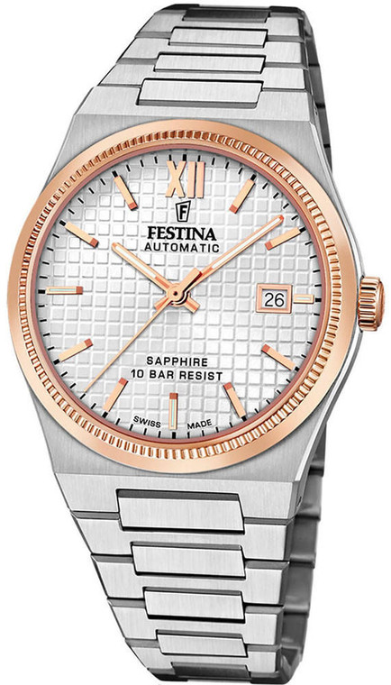 Festina FESTINA Swiss Made AUTO 40MM Rose Gold Bezel Men's Watch F20030-1 
