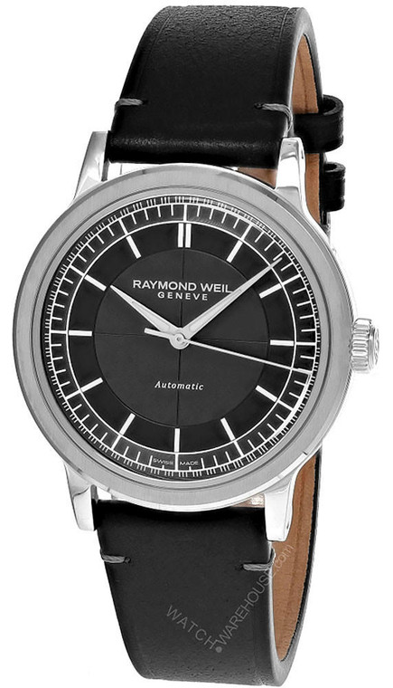 Raymond Weil Watches RAYMOND WEIL Millesime 39.5MM Black Leather Men's Watch 2925-STC-60001 