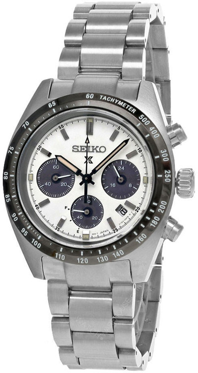 Seiko watches SEIKO Prospex Speedtimer Solar CHRONO 39MM White Dial Men's Watch SSC813 