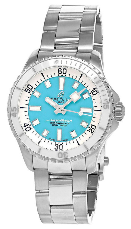 BREITLING Superocean AUTO 36MM SS Turquoise Dial Women's Watch A17377211C1A1 