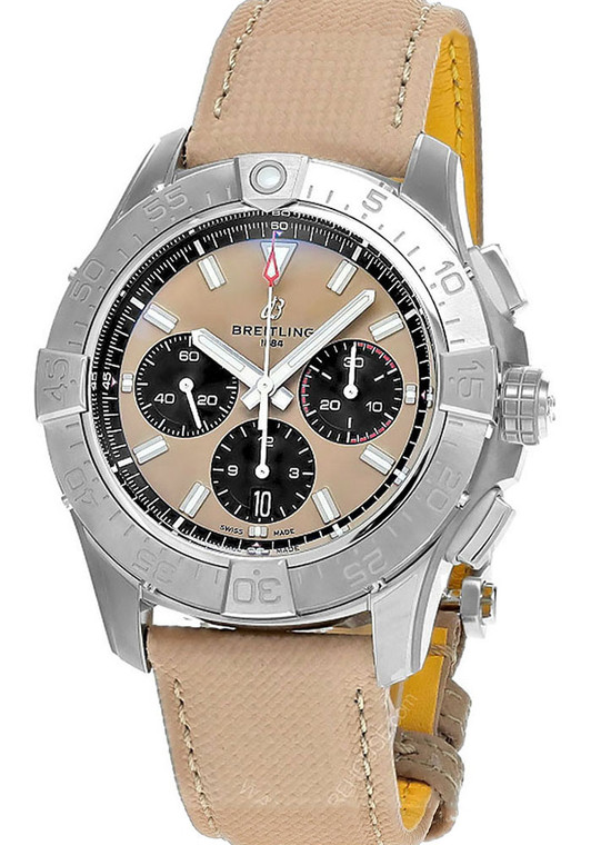 BREITLING Avenger B01 Chronograph 44MM Sand Dial Men's Watch AB0147101A1X1
