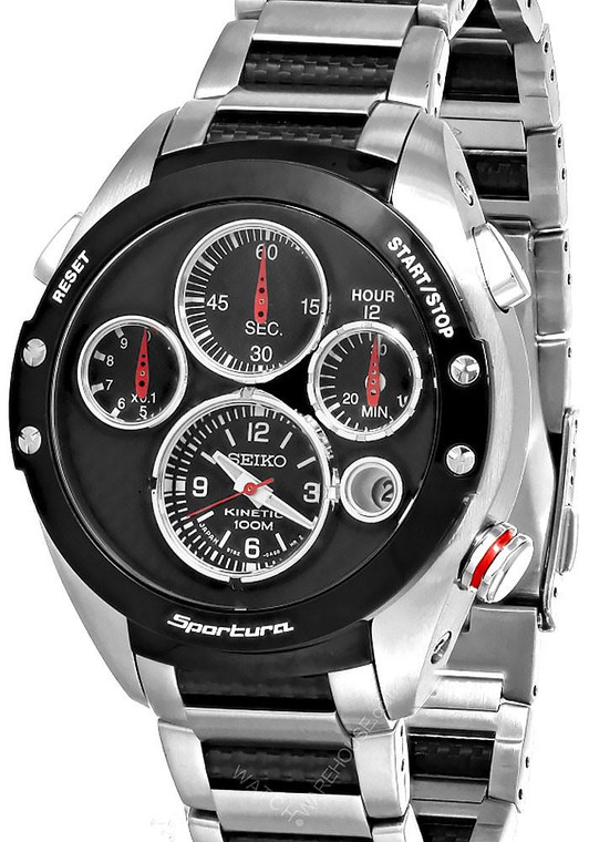 Seiko watches SEIKO Sportura Kinetic Limited Edition Chronograph 44MM Men's Watch SLQ021 