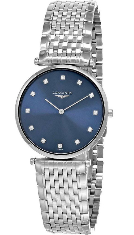 LONGINES La Grande Classique 33MM 12 Diamond Blue Dial Unisex Watch L4.709.4.97.6 / L4709497C 