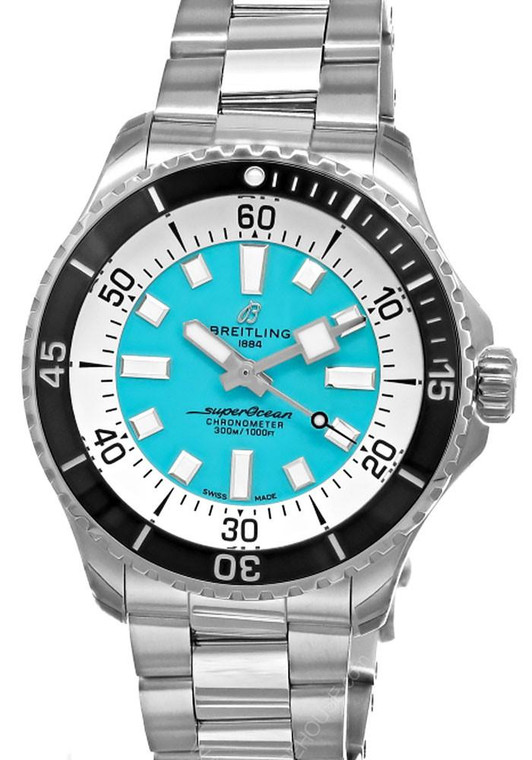 BREITLING Superocean Automatic 44MM Turquoise Dial Men's Watch A17376211L2A1