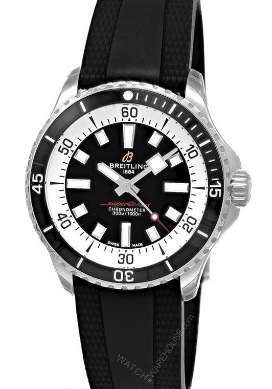 BREITLING Superocean Automatic 42MM Black Rubber Men's Watch A17375211B1S1