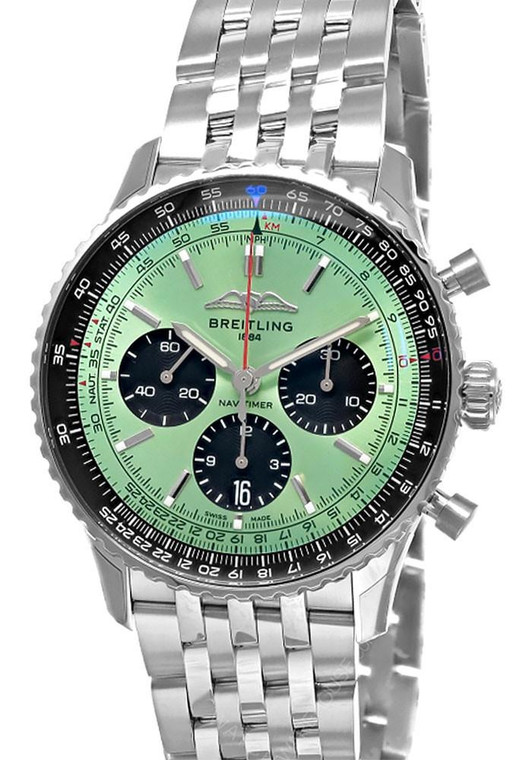 BREITLING Navitimer B01 Chronograph Automatic 43MM Green Dial Men's Watch AB0138241L1A1 