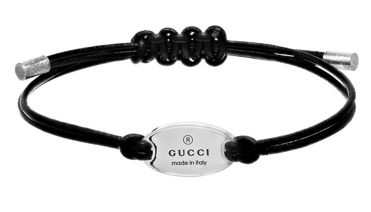 Gucci Jewelry GUCCI Trademark Tag Black Cord Bracelet YBA797194001 