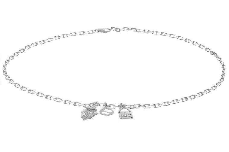 Gucci Jewelry GUCCI Trademark 3-Charm Sterling Silver Necklace YBB796359001 