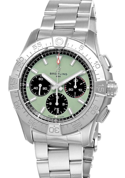 BREITLING Avenger B01 Chronograph SS 44MM Green Dial Men's Watch AB0147101L1A1