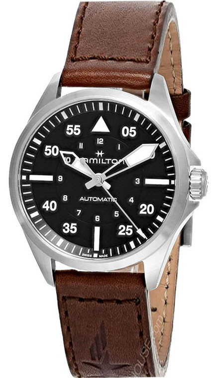 HAMILTON Khaki Aviation Pilot Automatic 39MM Brown Leather Men's