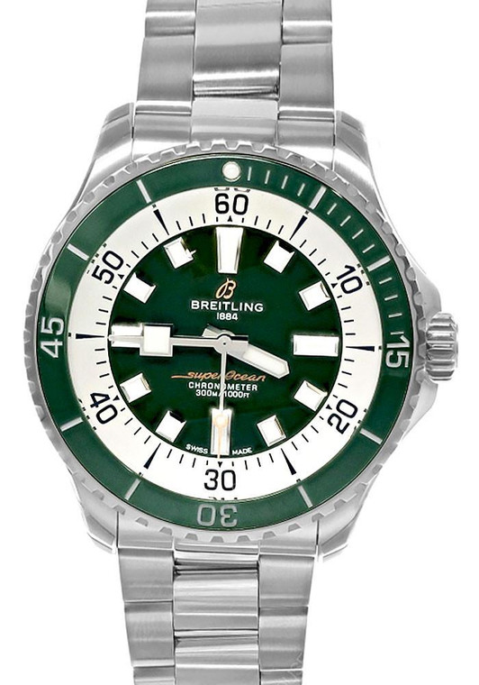 BREITLING Superocean Automatic SS 44MM Green Dial Men's Watch A17376A31L1A1 