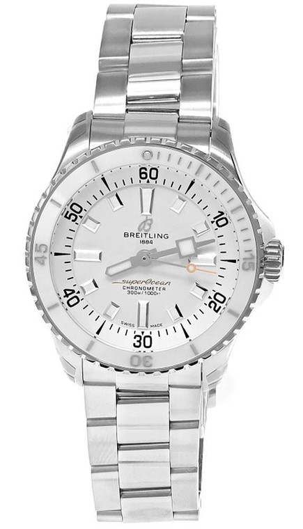 BREITLING Superocean SS Automatic 36MM White Dial Women's Watch A17377211A1A1